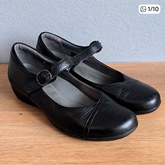 Dansko Fawna Mary Jane Black Leather Milled Nappa Comfort Shoes, Size 38/8 - Picture 1 of 9